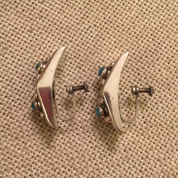 Vintage Mexico Sterling Silver Clip Earrings Boho - Picture 11 of 16